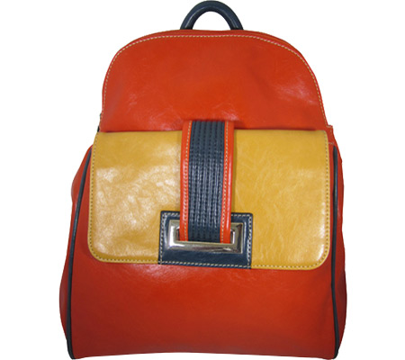 Bita1org Junior Womens Orange Front Pocket Top Zipper Bita Backpack