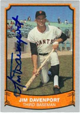 22475 Jim Davenport Autographed Baseball Card San Francisco Giants 1989 Pacific Baseball Legends No. 118