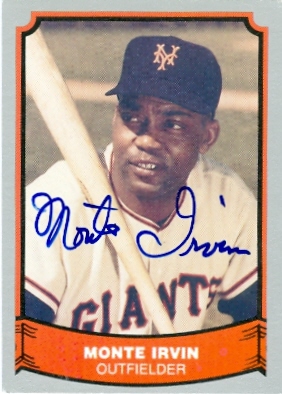 22490 Monte Irvin Autographed Baseball Card New York Giants 1989 Pacific Baseball Legends Card