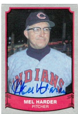 22492 Mel Harder Autographed Baseball Card Cleveland Indians 1989 Pacific Baseball Legends No. 205