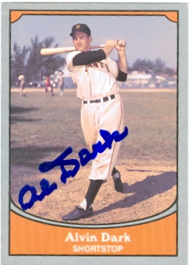 22494 Alvin Dark Autographed Baseball Card New York Giants 1990 Pacific Baseball Legends Card