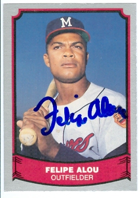 22515 Felipe Alou Autographed Baseball Card Milwaukee Braves 1988 Pacific Baseball Legends Card