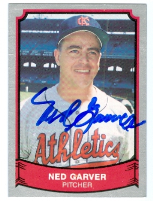22516 Ned Garver Autographed Baseball Card Kansas City A 1989 Pacific Baseball Legends Card