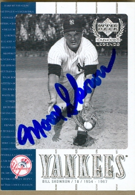 22561 Bill Skowron Autographed Baseball Card New York Yankees 2000 Upper Deck Yankees Legends No. 9 Moose Skowron