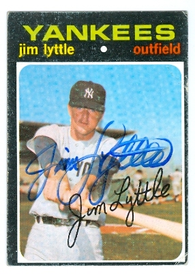 22767 Jim Lyttle Autographed Baseball Card New York Yankees 1971 Topps Card