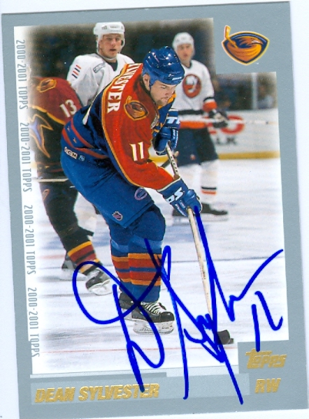 23534 Dean Sylvester Autographed Hockey Card Atlanta Thrashers 2000 Topps No. 251