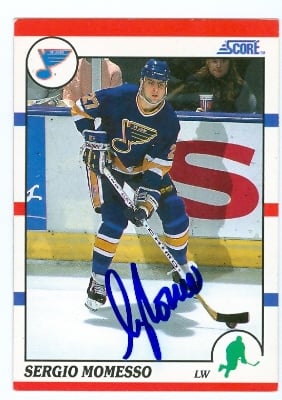 23544 Sergio Momesso Autographed Hockey Card St. Louis Blues 1990 Score No. 224