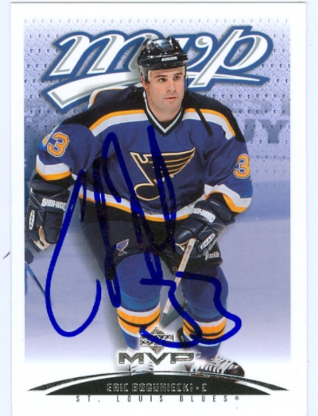 23608 Eric Boguniecki Autographed Hockey Card St. Louis Blues 2003 Ud Mvp No. 360