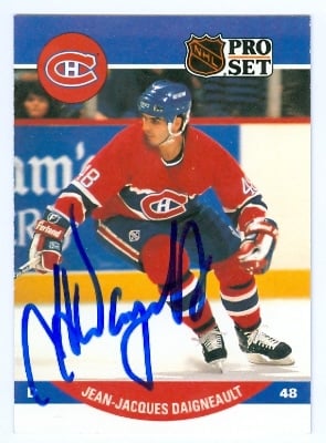 24544 Jean-Jacques Daigneault Autographed Hockey Card Montreal Canadiens