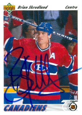 24546 Brian Skrudland Autographed Hockey Card Montreal Canadiens