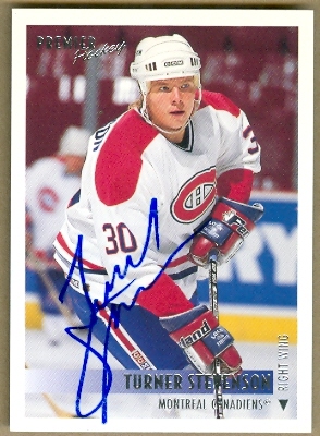 24547 Turner Stevenson Autographed Hockey Card Montreal Canadiens