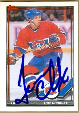 24552 Tom Chorske Autographed Hockey Card Montreal Canadiens
