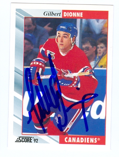 24570 Gilbert Dionne Autographed Hockey Card Montreal Canadiens