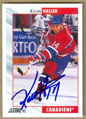 24571 Kevin Haller Autographed Hockey Card Montreal Canadiens