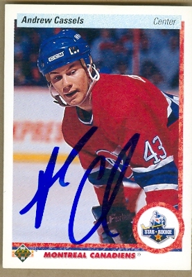 24573 Andrew Cassels Autographed Hockey Card Montreal Canadiens
