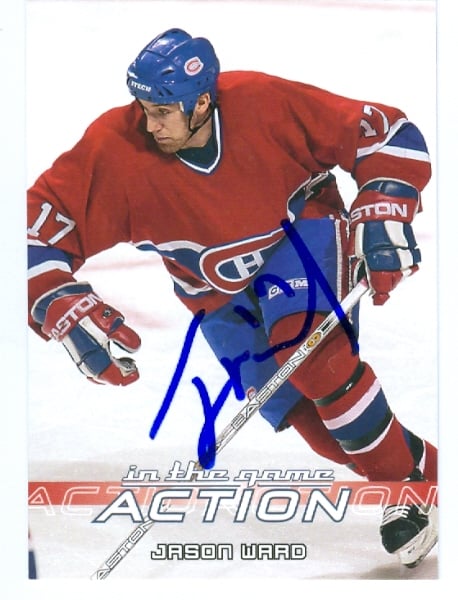 24585 Jason Ward Autographed Hockey Card Montreal Canadiens