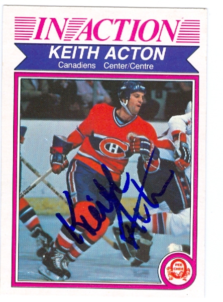24603 Keith Acton Autographed Hockey Card Montreal Canadiens