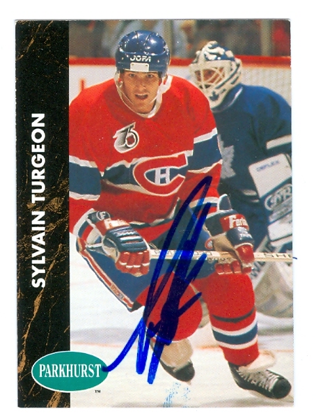 24647 Sylvain Turgeon Autographed Hockey Card Montreal Canadiens