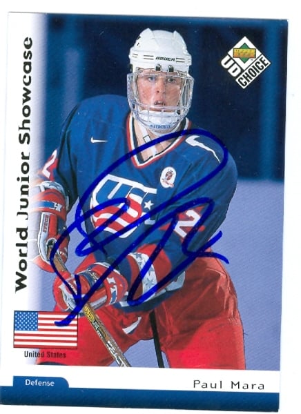 24958 Paul Mara Autographed Hockey Card Team Usa