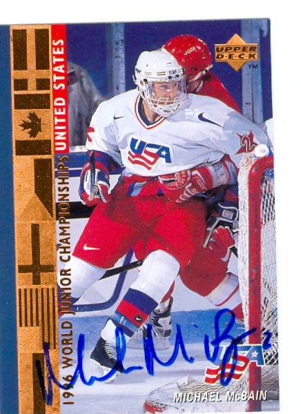 24965 Michael Mcbain Autographed Hockey Card Team Usa