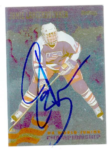 24969 Jamie Langenbrunner Autographed Hockey Card Team Usa