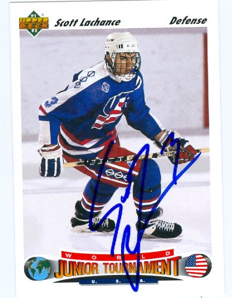 24970 Scott Lachance Autographed Hockey Card Team Usa