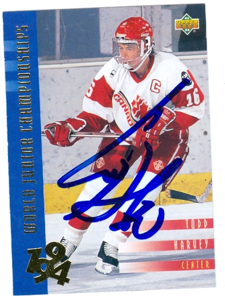 24972 Todd Harvey Autographed Hockey Card Team Usa