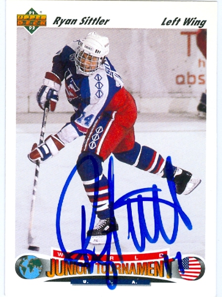 24984 Ryan Sittler Autographed Hockey Card Team Usa