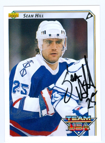24986 Sean Hill Autographed Hockey Card Team Usa