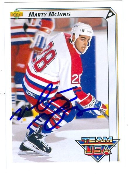24989 Marty Mcinnis Autographed Hockey Card Team Usa