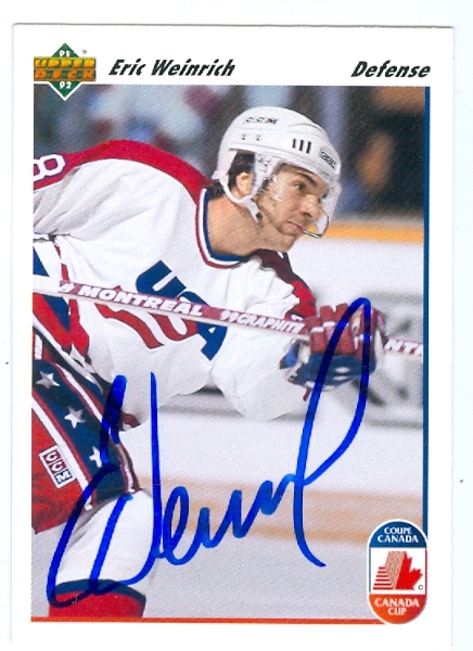 24990 Eric Weinrich Autographed Hockey Card Team Usa