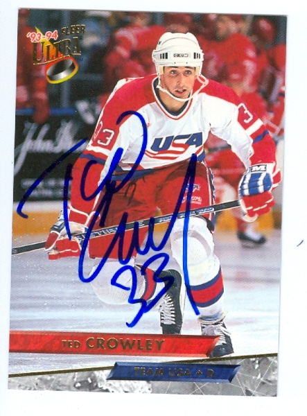 24996 Ted Crowley Autographed Hockey Card Team Usa
