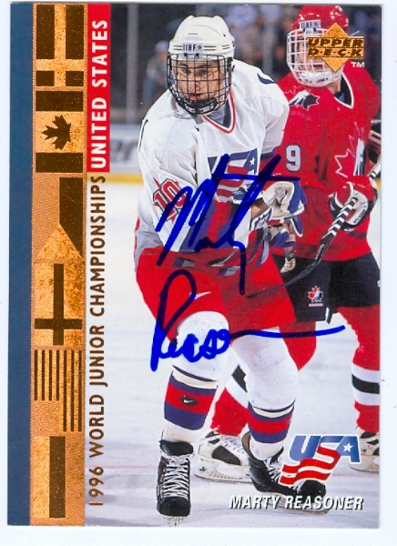 24999 Marty Reasoner Autographed Hockey Card Team Usa