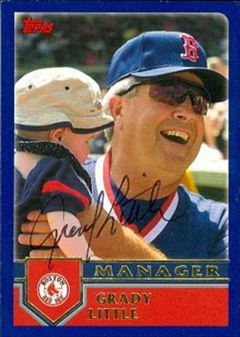 37458 Grady Little Autographed Baseball Card Boston Red Sox 2002 Topps No. 265