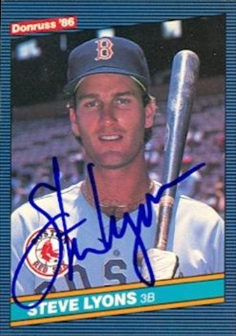 37466 Steve Lyons Autographed Baseball Card Boston Red Sox 1986 Donruss No. 579