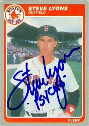 37468 Steve Lyons Autographed Baseball Card Boston Red Sox 1985 Fleer No. U-76 Inscribed Psycho