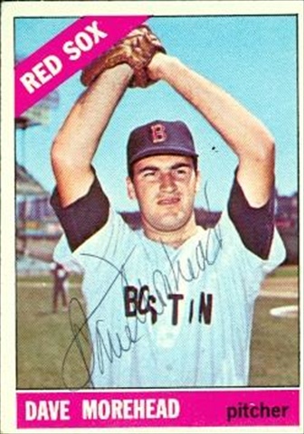 37469 Dave Morehead Autographed Baseball Card Boston Red Sox 1966 Topps No. 135