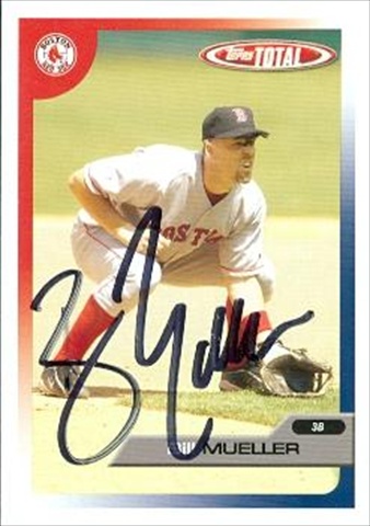 37470 Bill Mueller Autographed Baseball Card Boston Red Sox 2005 Topps Total No. 146