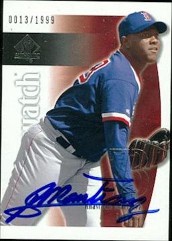 37481 Anastacio Martinez Autographed Baseball Card Boston Red Sox 2002 Upper Deck Sp Authentic No. 128