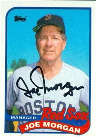 37487 Joe Morgan Autographed Baseball Card Boston Red Sox 1989 Topps No. 714