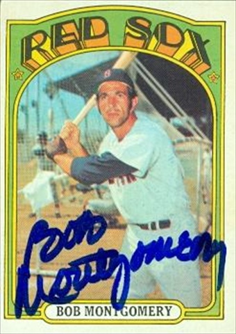 37505 Bob Montgomery Autographed Baseball Card Boston Red Sox 1972 Topps No. 411
