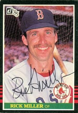 37509 Rick Miller Autographed Baseball Card Boston Red Sox 1985 Donruss No. 517