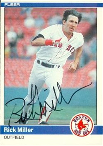 37510 Rick Miller Autographed Baseball Card Boston Red Sox 1984 Fleer No. 403