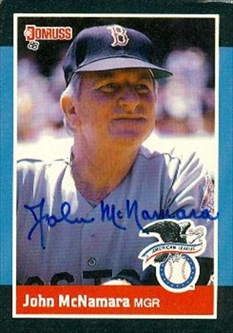 37515 John Mcnamara Autographed Baseball Card Boston Red Sox 1988 Donruss No. 10