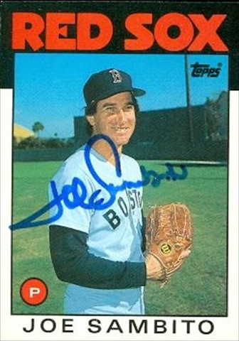 37599 Joe Sambito Autographed Baseball Card Boston Red Sox 1986 Topps Traded No. 97T