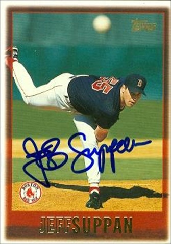 37612 Jeff Suppan Autographed Baseball Card Boston Red Sox 1997 Topps No. 348