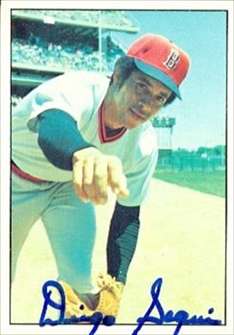 37615 Diego Segui Autographed Baseball Card Boston Red Sox 1975 Sspc No. 423