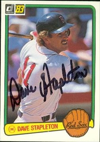37619 Dave Stapleton Autographed Baseball Card Boston Red Sox 1983 Donruss No. 200