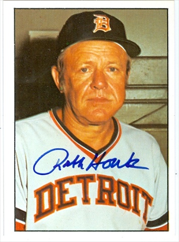 37664 Ralph Houk Autographed Baseball Card Detroit Tigers 1975 Sspc No. 352 67