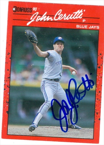 37665 John Cerutti Autographed Baseball Card Toronto Blue Jays 1990 Donruss No. 645 67